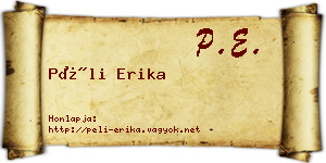 Péli Erika névjegykártya
