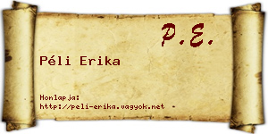 Péli Erika névjegykártya